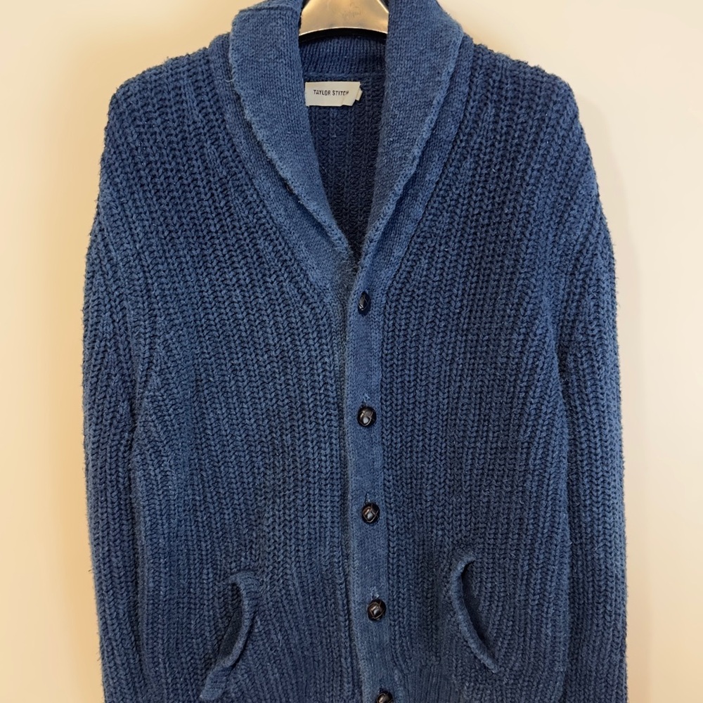 Taylor Stitch Blue Cardigan Sweater